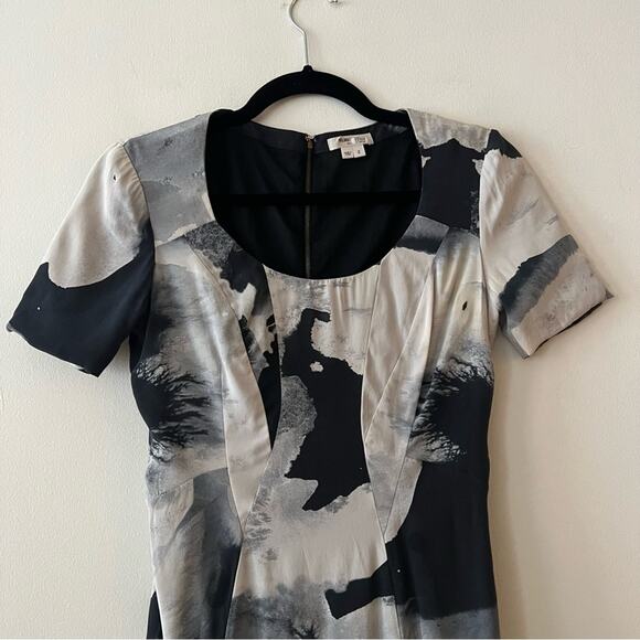 Helmut Lang Abstract Print Silk Dress - Picture 2 of 8